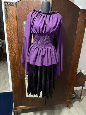 Womans  Purple Smocked Waist Dress